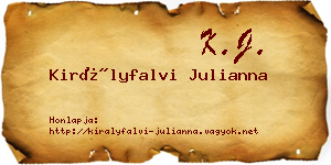 Királyfalvi Julianna névjegykártya