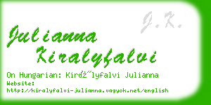 julianna kiralyfalvi business card